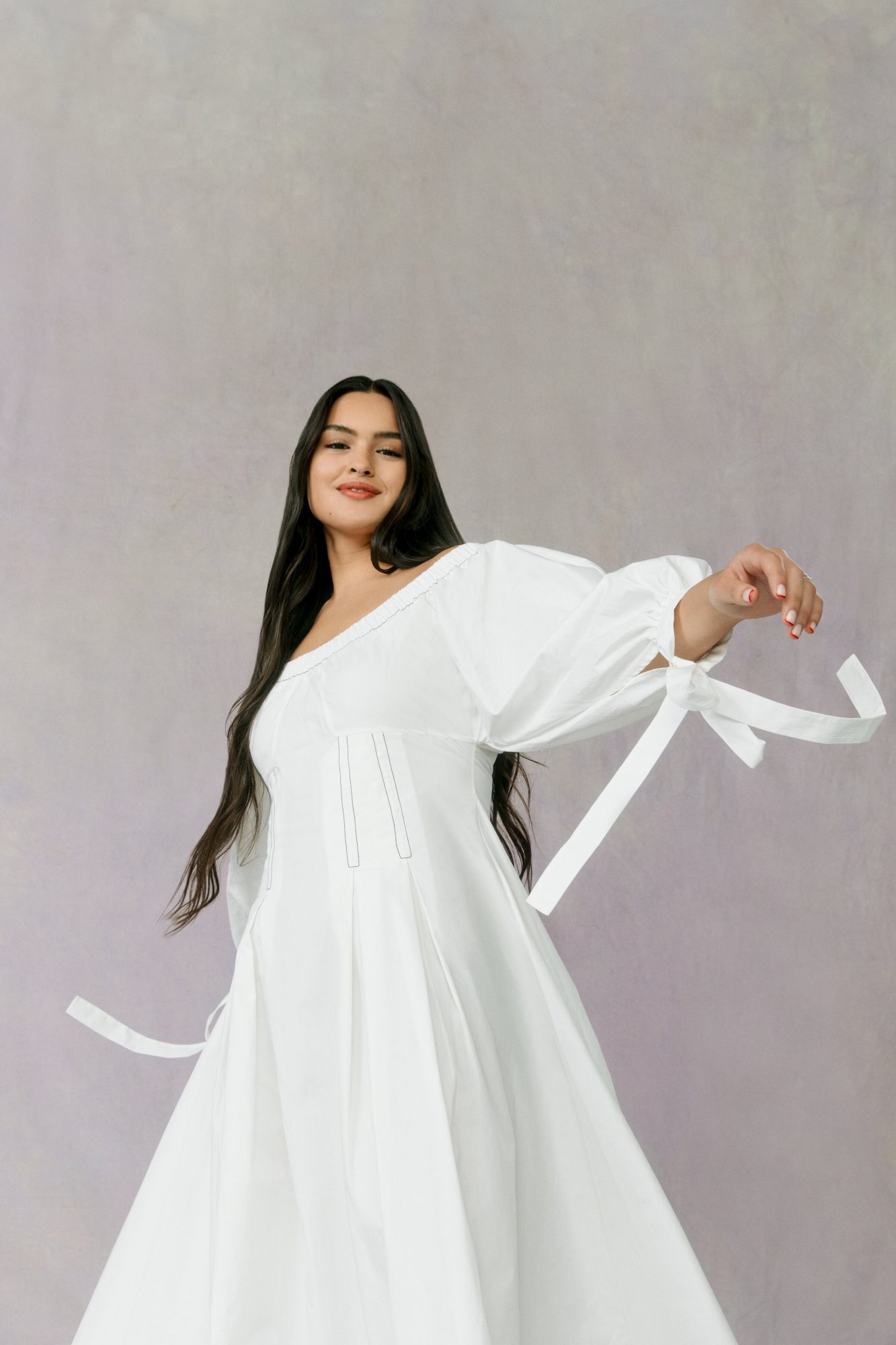 Anna lambe in white dress