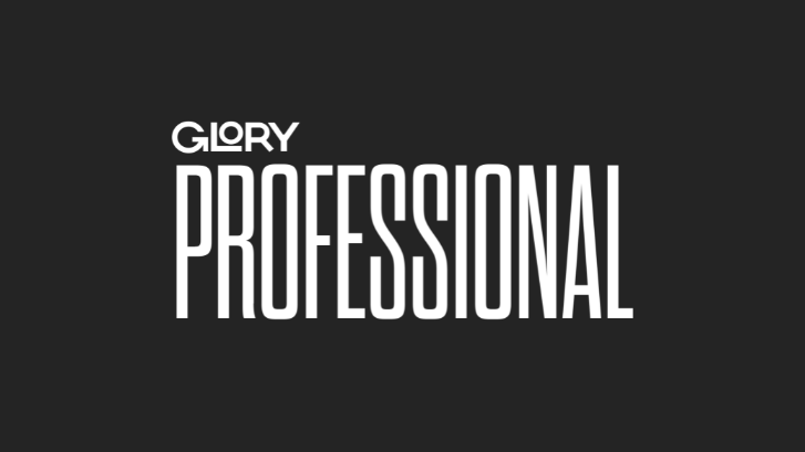 Glory Professional in white on black background.