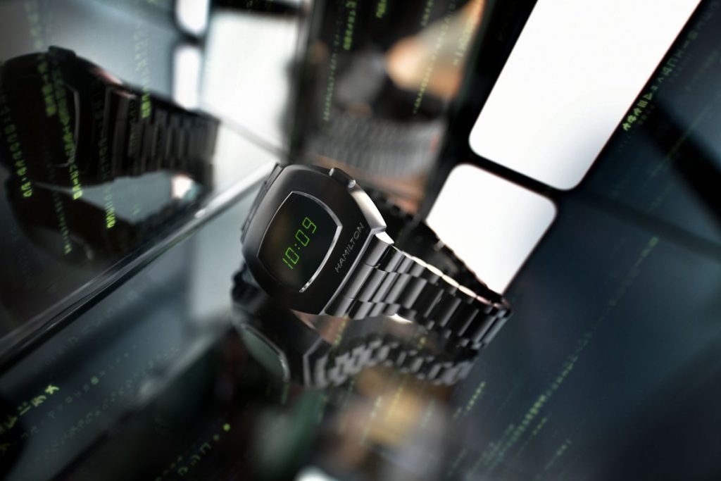 Hamilton PSR MTX watch on its side