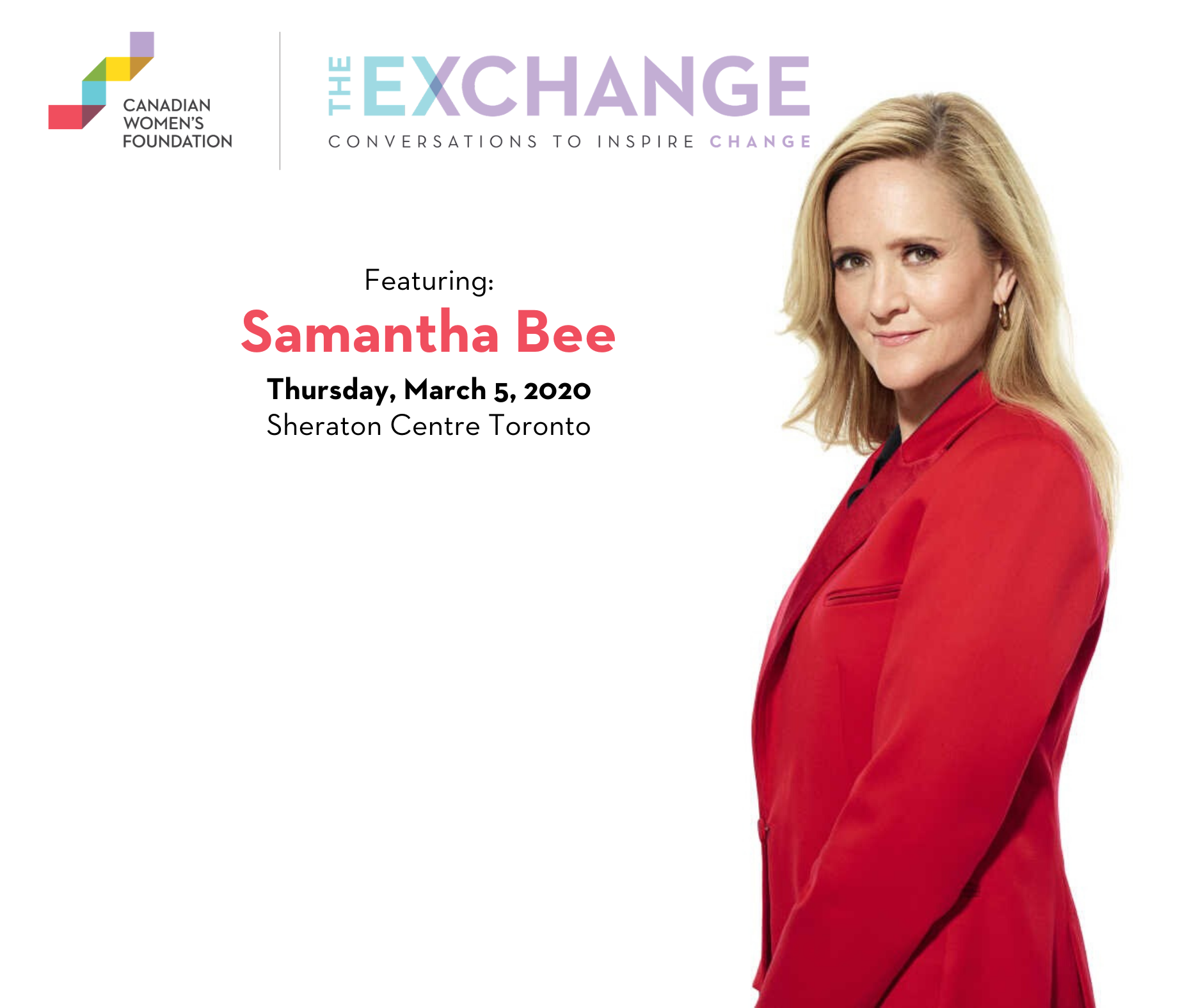 Join the Canadian Women’s Foundation to have lunch with Samantha Bee