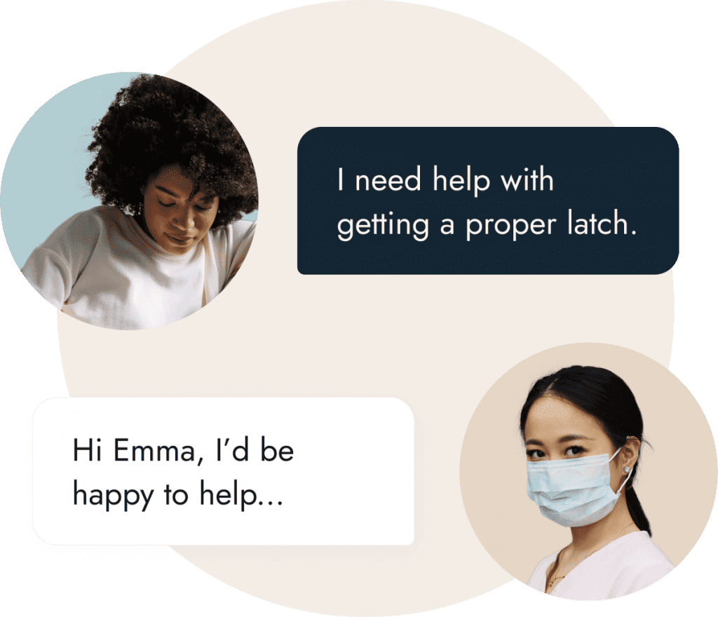 Koble's interface shows a patient receiving advice from a healthcare professional.