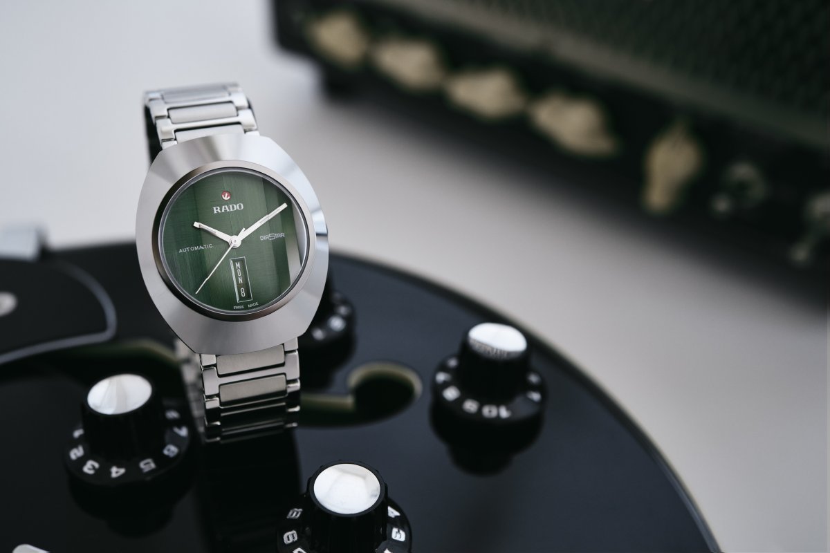 RADO DiaStar is displayed on a black table