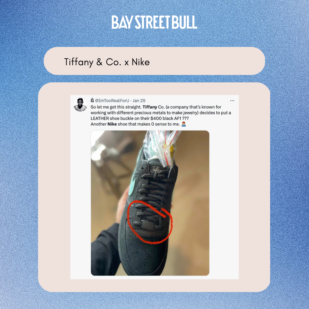 Twitter reaction to Tiffany and co. Nike collaboration